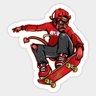 Devil Skateboarder Sticker